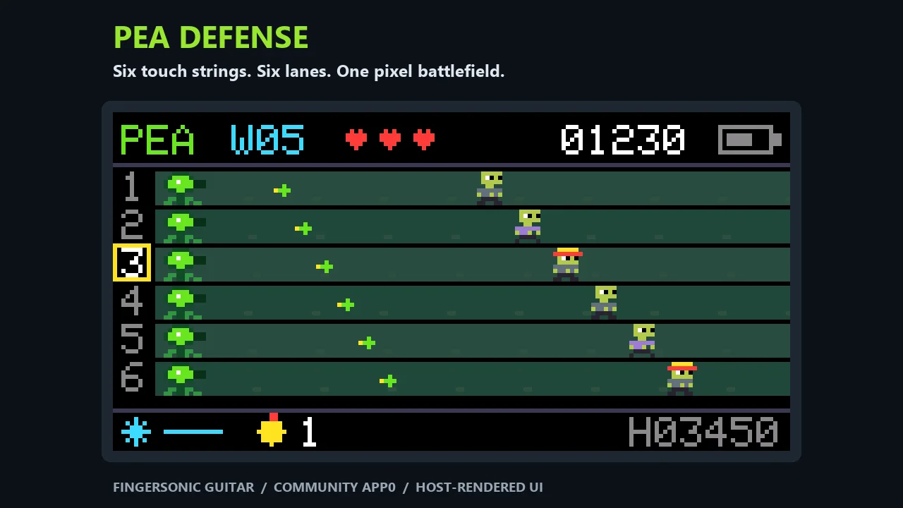 Pea Defense - Six-String Arcade Game
