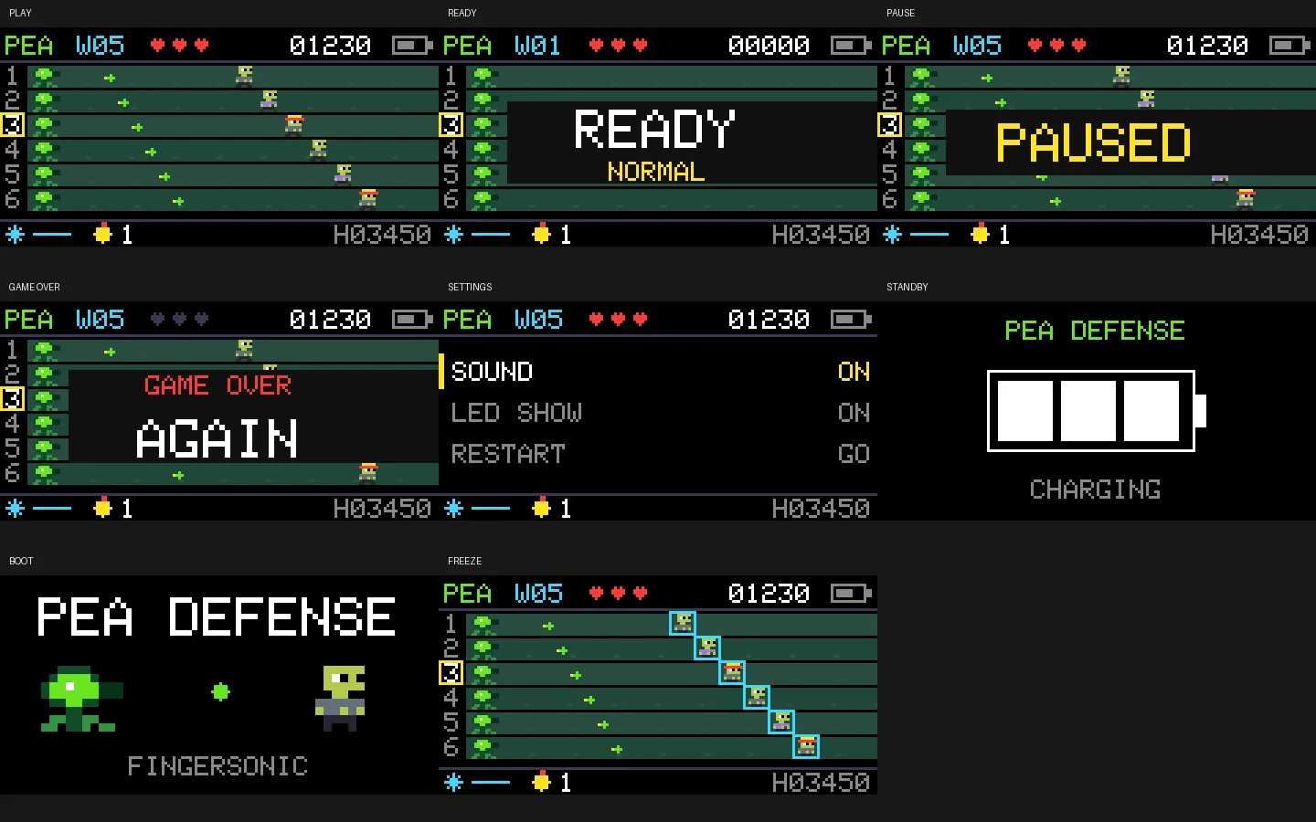 Pea Defense - Six-String Arcade Game